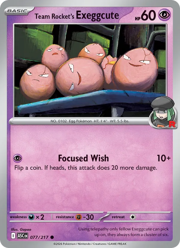 Team Rocket's Exeggcute Pokémon card