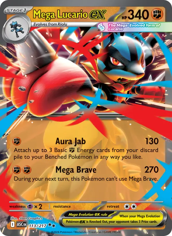 Mega Lucario ex Pokémon card