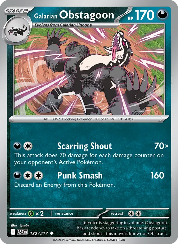 Galarian Obstagoon Pokémon card