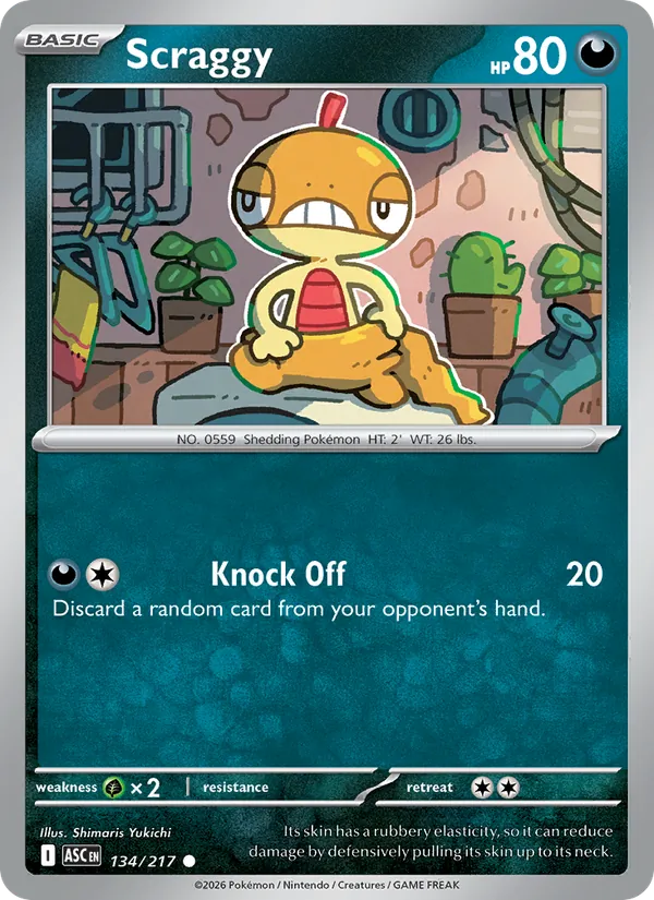Scraggy Pokémon card