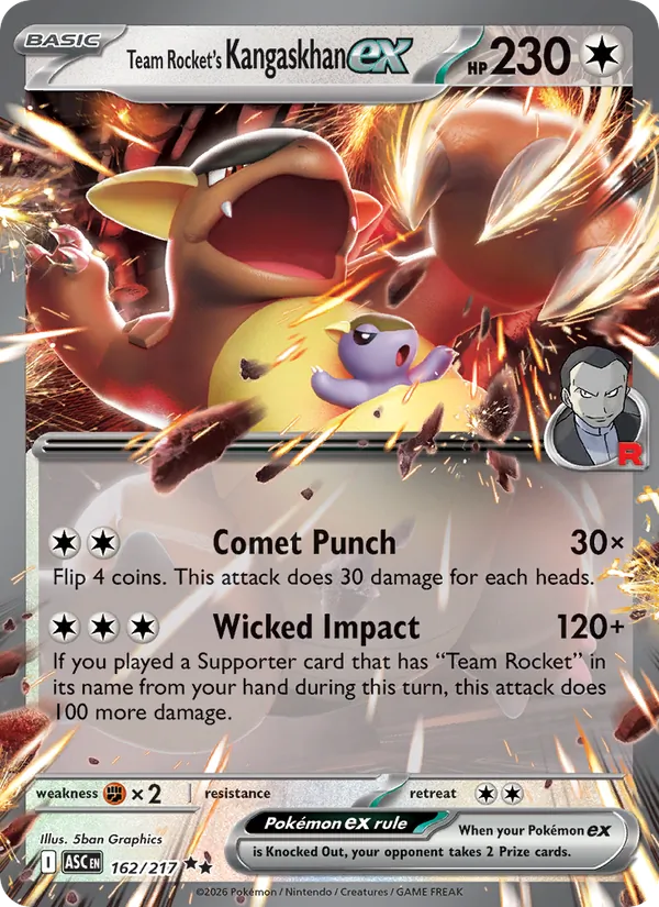 Team Rocket's Kangaskhan ex card