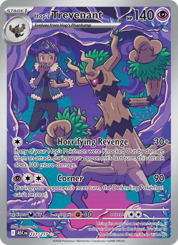 Hop's Trevenant Pokémon card