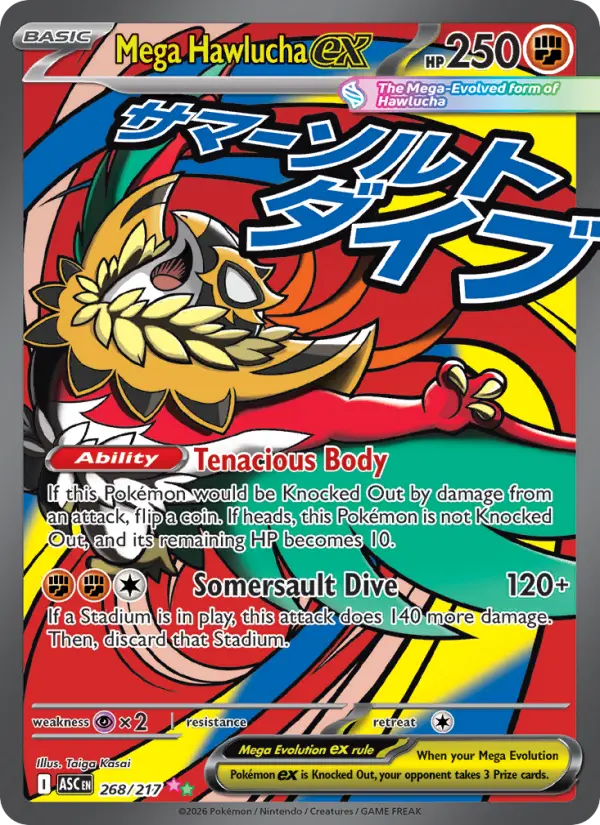 Mega Hawlucha ex Pokémon card