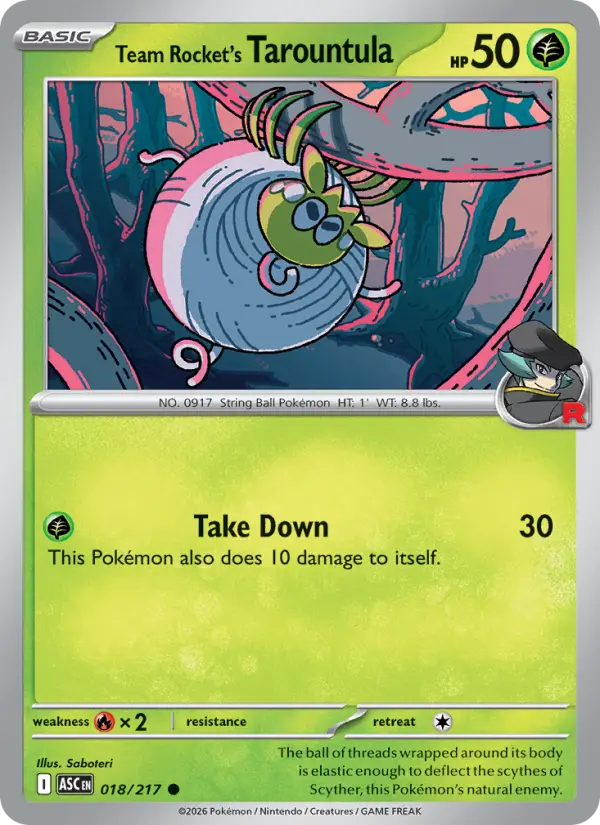 Team Rocket's Tarountula Pokémon card