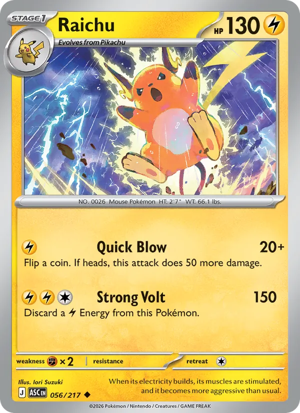 Raichu Pokémon card