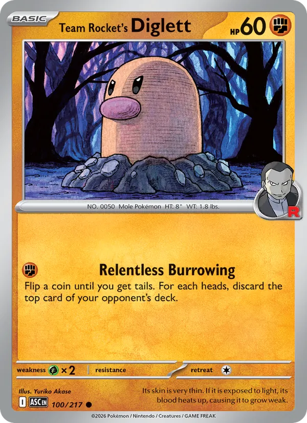 Team Rocket's Diglett card