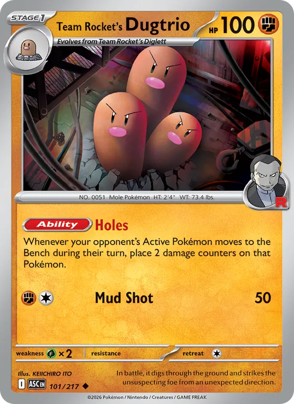 Team Rocket's Dugtrio card