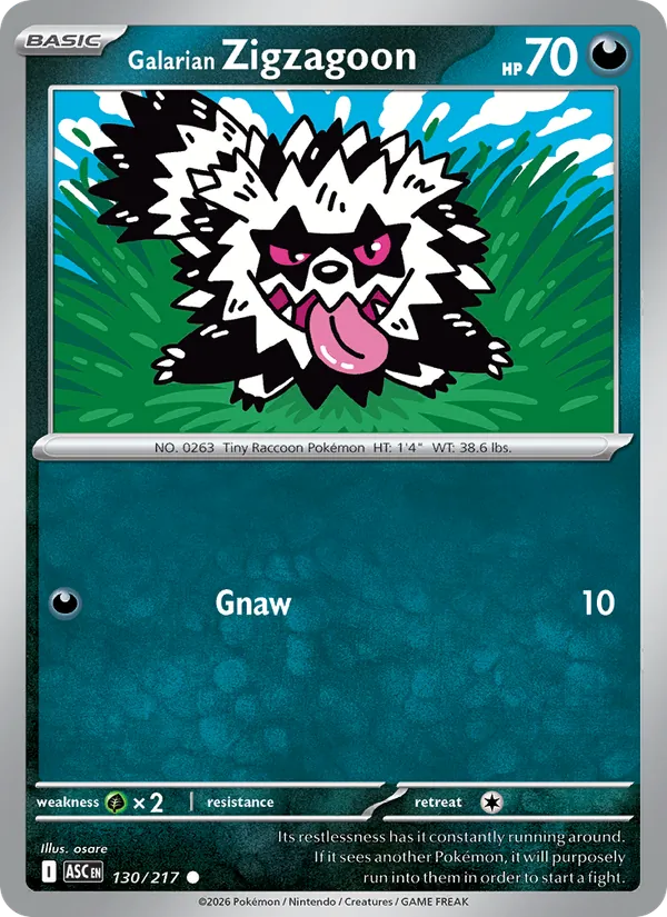 Galarian Zigzagoon Pokémon card