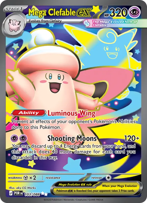 Mega Clefable ex Pokémon card