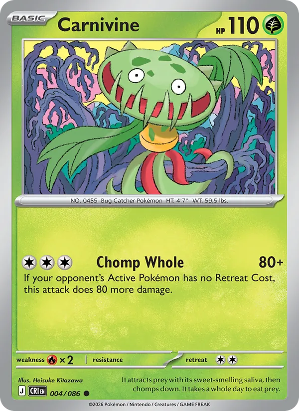 Carnivine Pokémon card