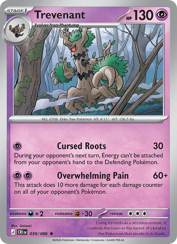 Trevenant Pokémon card