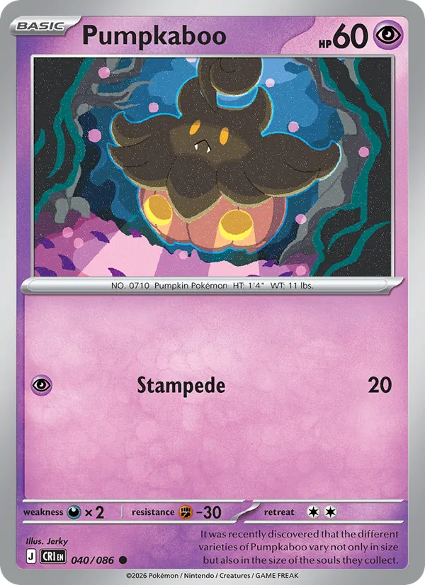 Pumpkaboo Pokémon card