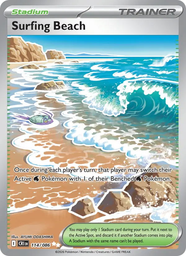 Surfing Beach Pokémon card
