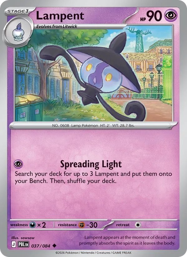 Lampent Pokémon card