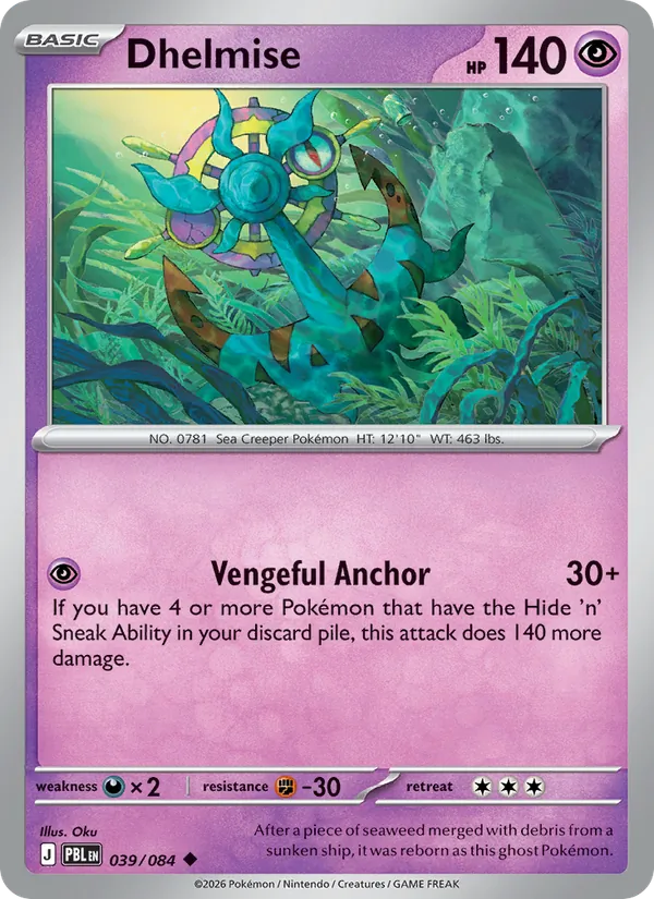 Dhelmise Pokémon card