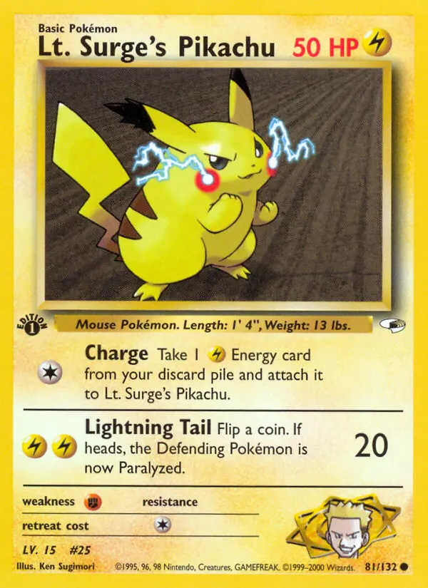 Lt. Surge's Pikachu card