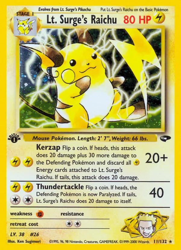 Lt. Surge's Raichu card