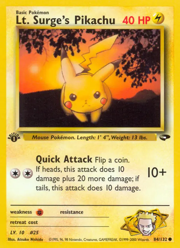 Lt. Surge's Pikachu card