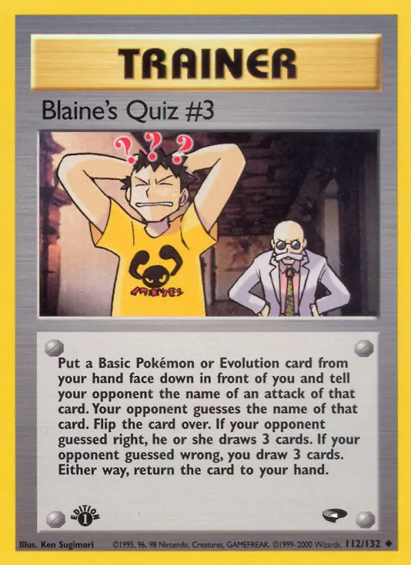 Blaine's Quiz #3 card