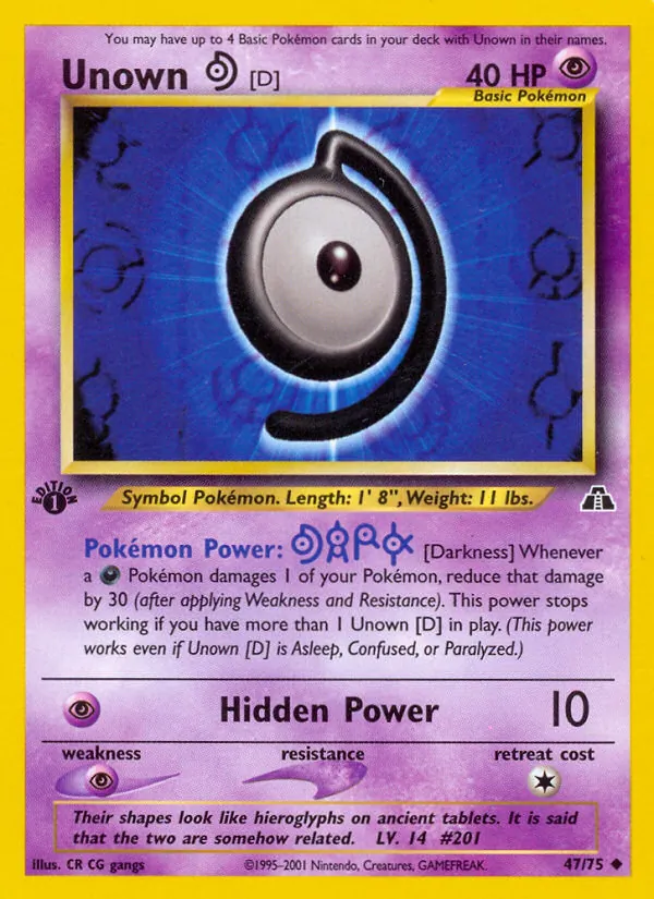 Unown [D] card