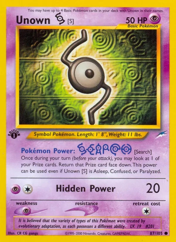 Unown [S] card