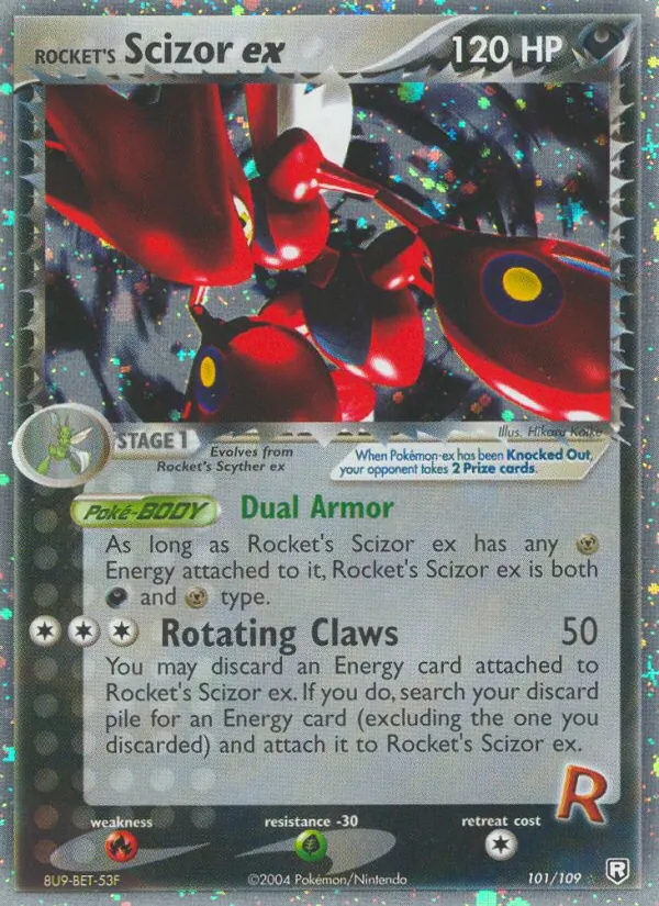 Rocket's Scizor ex card