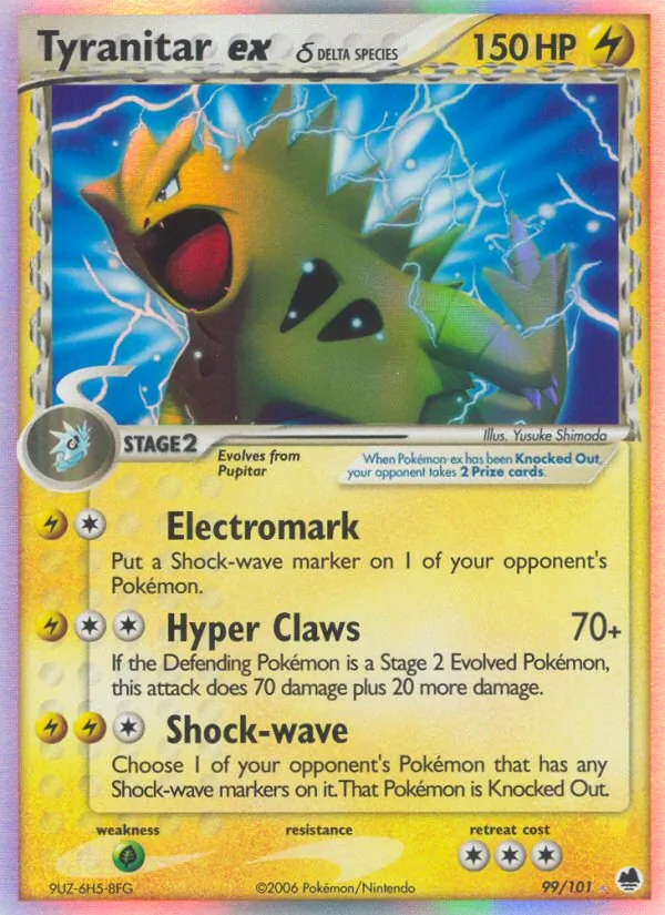 Tyranitar ex δ card