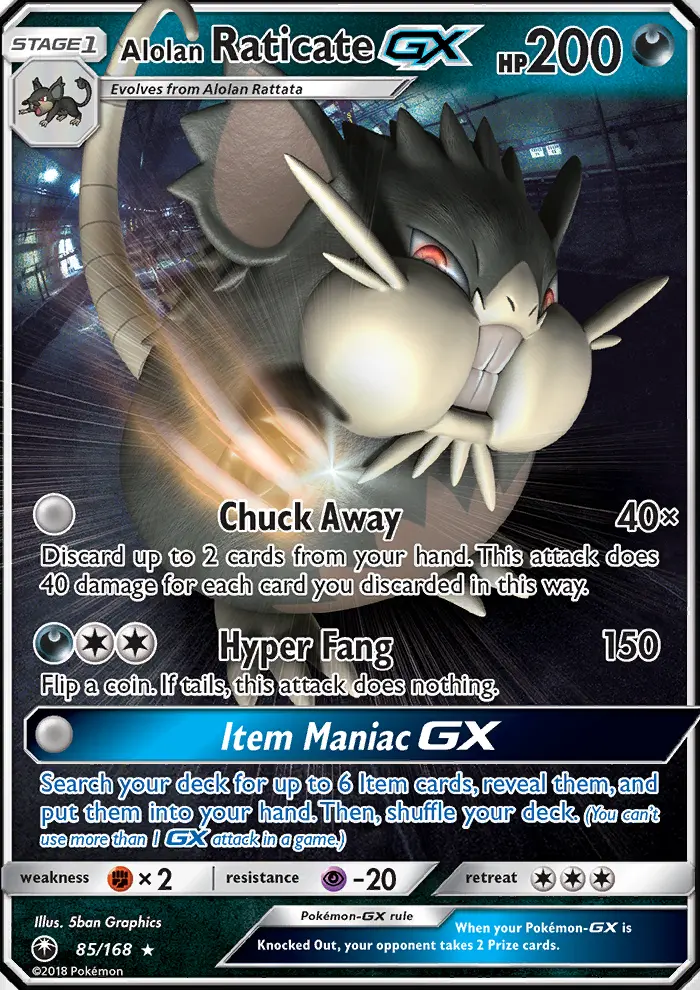 Alolan Raticate GX card
