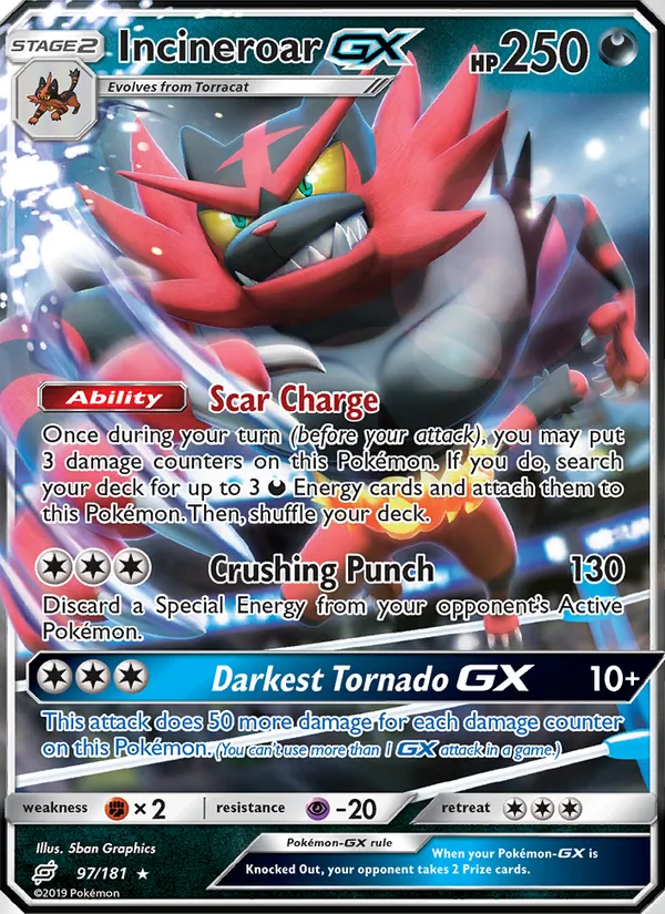 Incineroar GX card