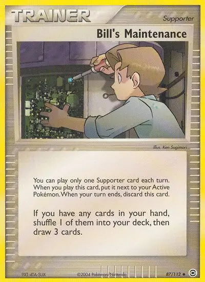 Bill's Maintenance card