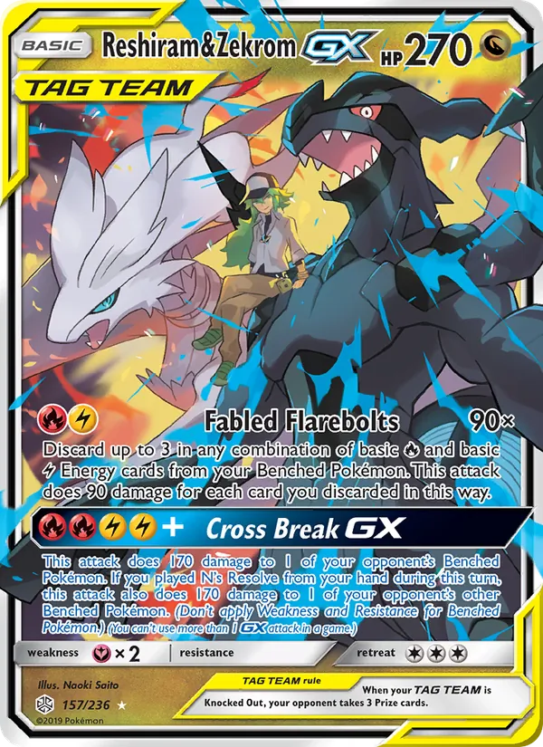 Reshiram & Zekrom GX card