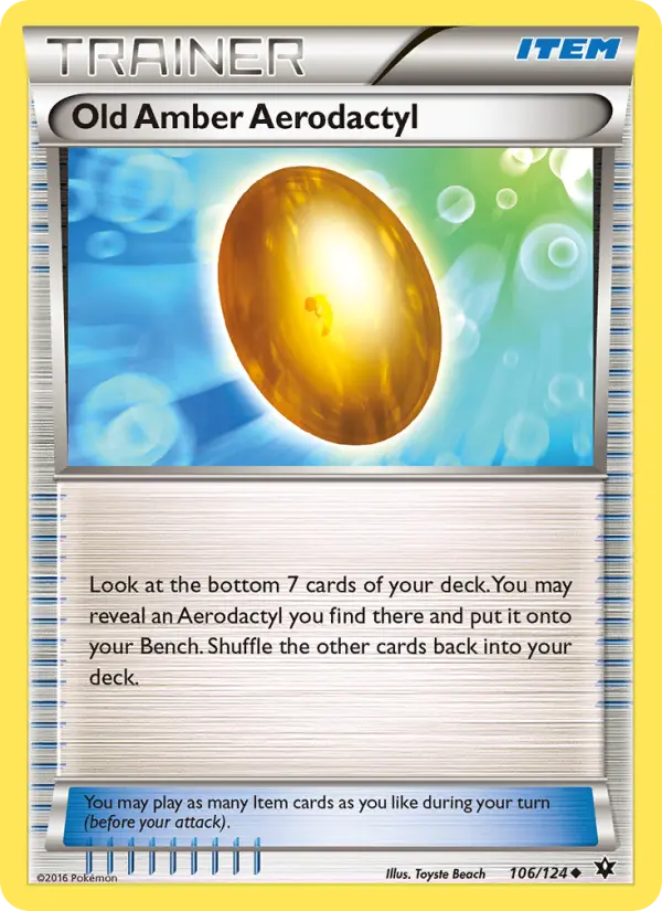Old Amber Aerodactyl card