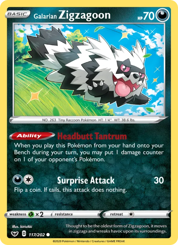 Galarian Zigzagoon card