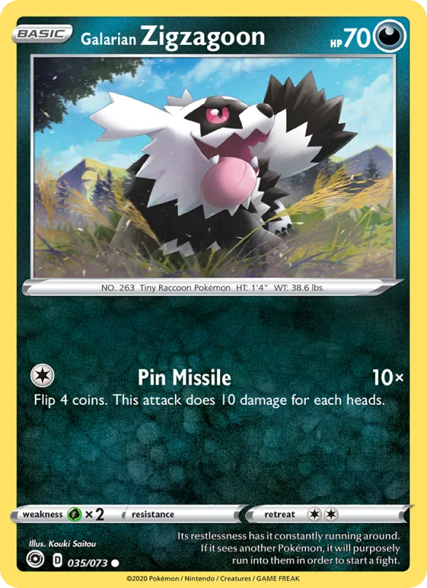 Galarian Zigzagoon card
