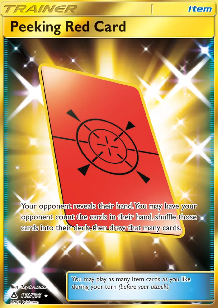 Peeking Red Card card