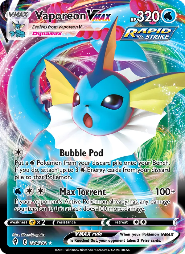 Vaporeon VMAX card