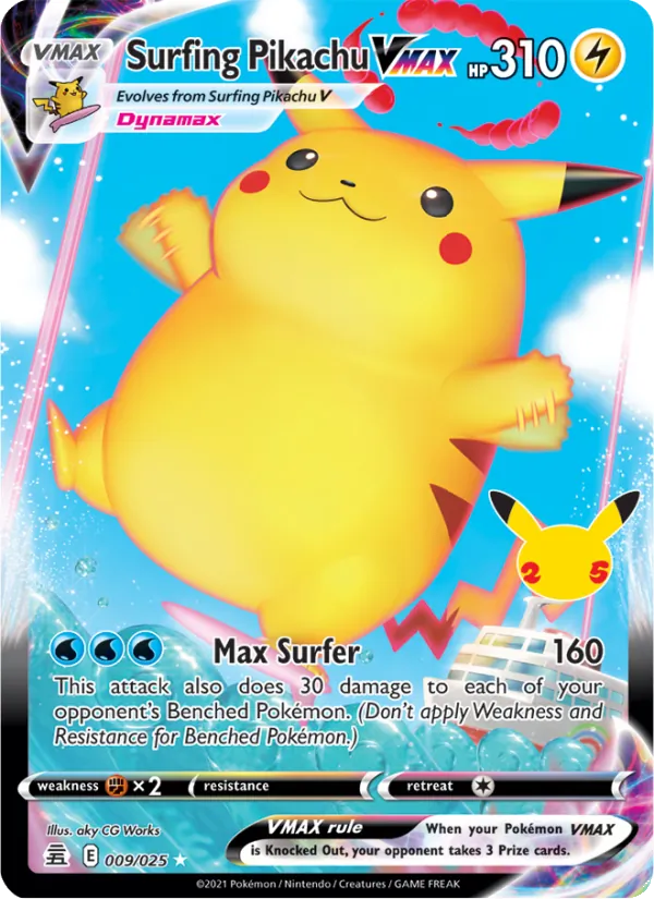 Surfing Pikachu VMAX card