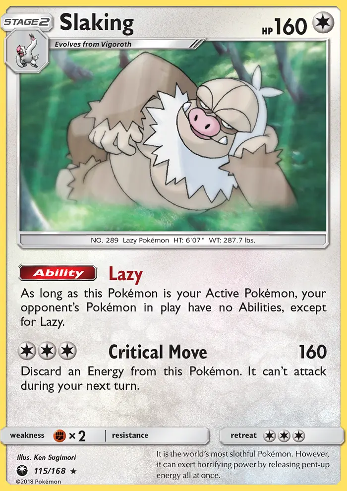 Slaking card