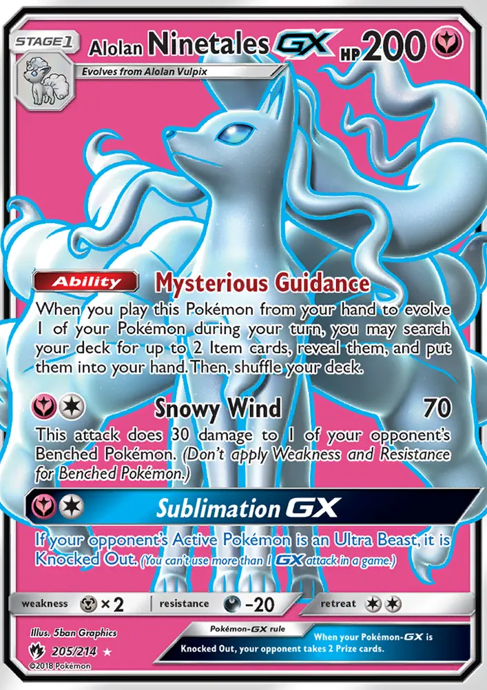 Alolan Ninetales GX card