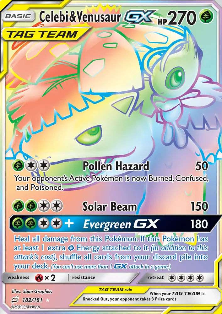 Celebi & Venusaur GX card