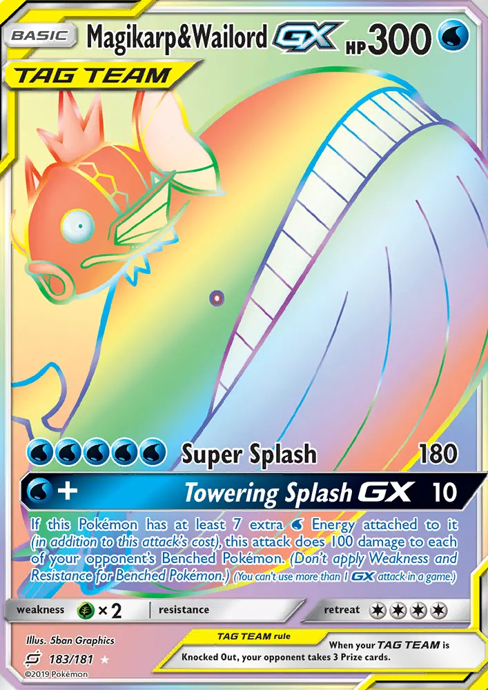 Magikarp & Wailord GX card