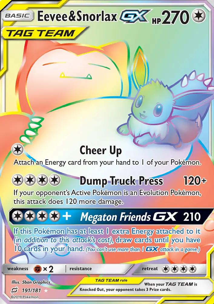 Eevee & Snorlax GX card
