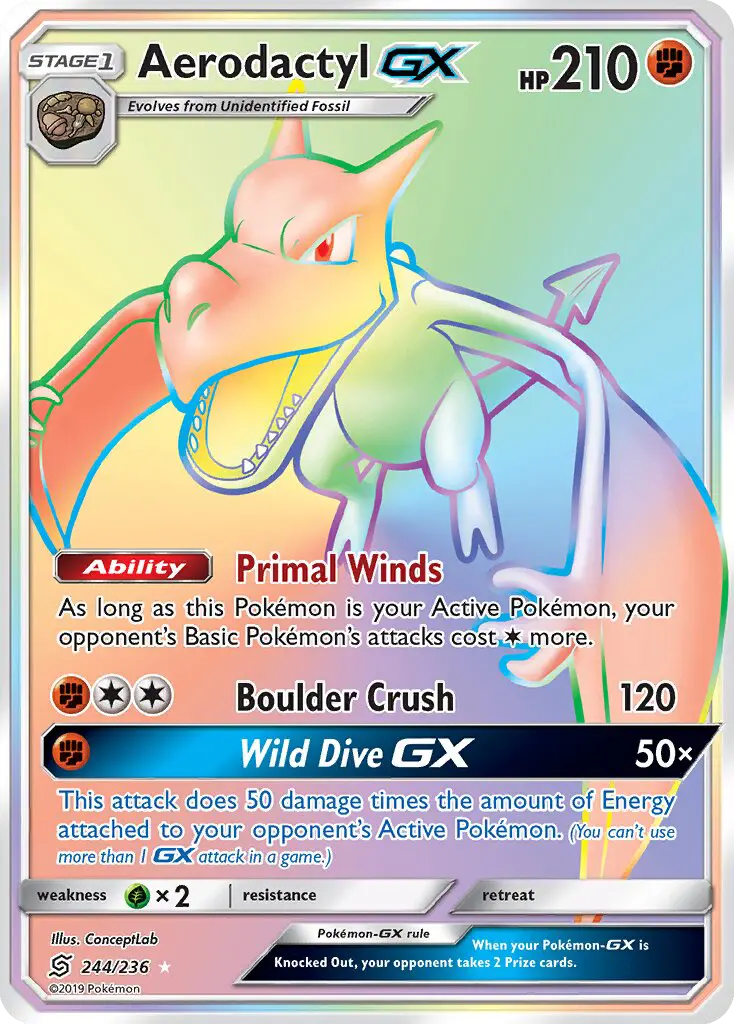 Aerodactyl GX card