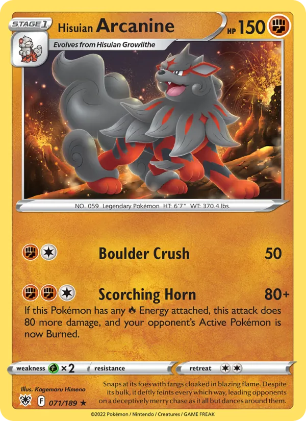Hisuian Arcanine card