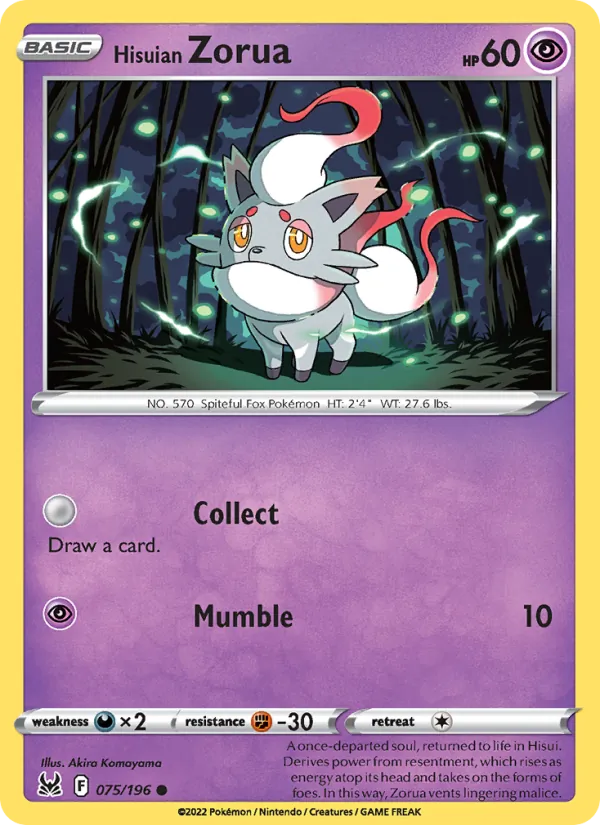 Hisuian Zorua card