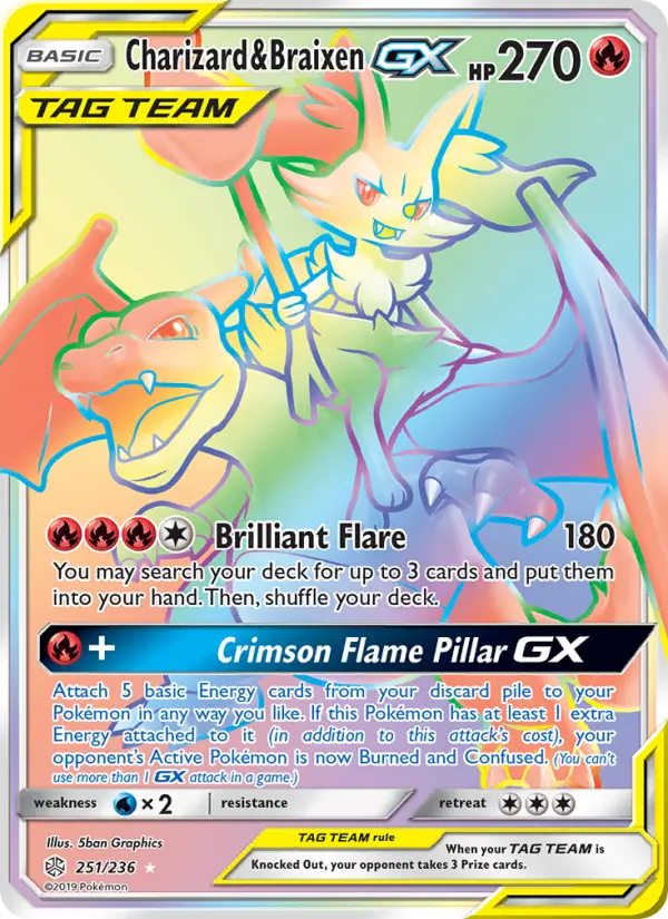 Charizard & Braixen GX card