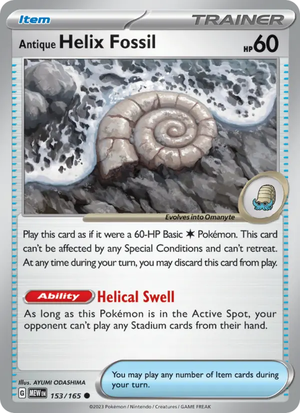 Antique Helix Fossil card