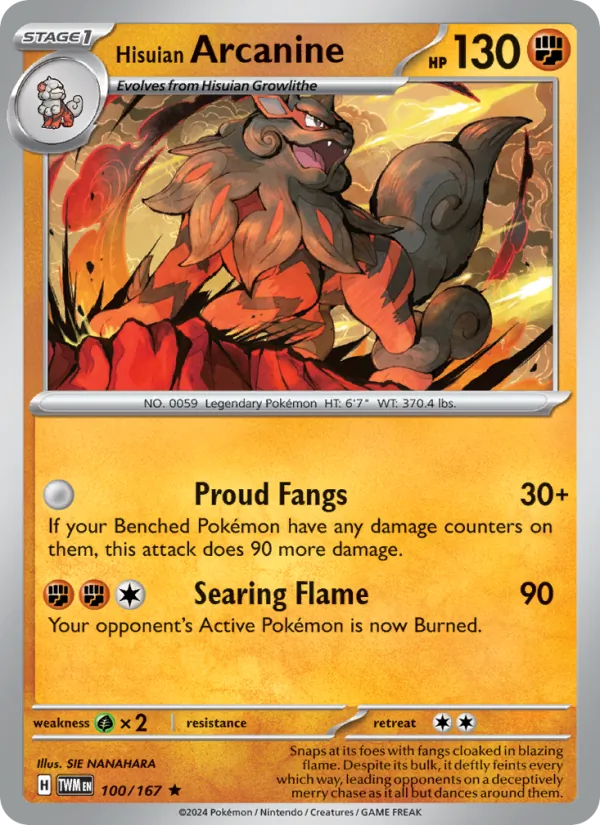 Hisuian Arcanine card