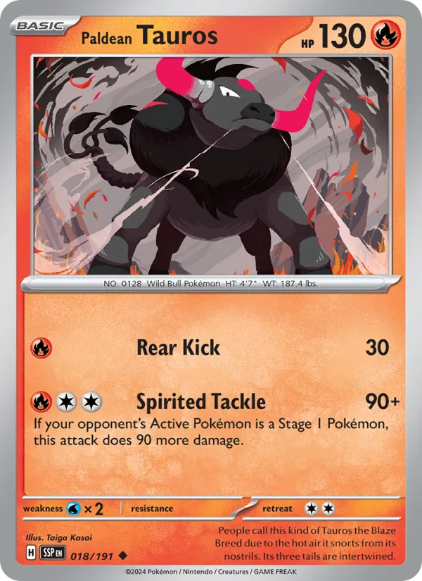 Paldean Tauros card