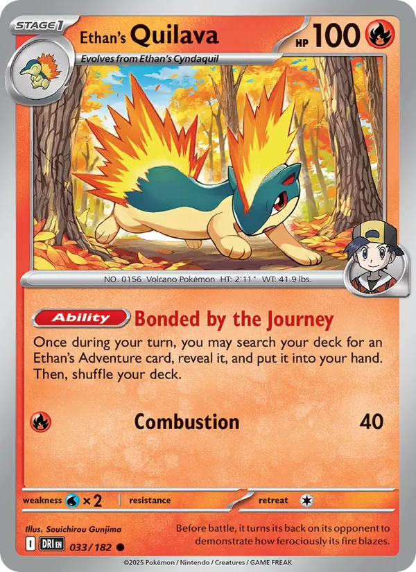 Ethan's Quilava card